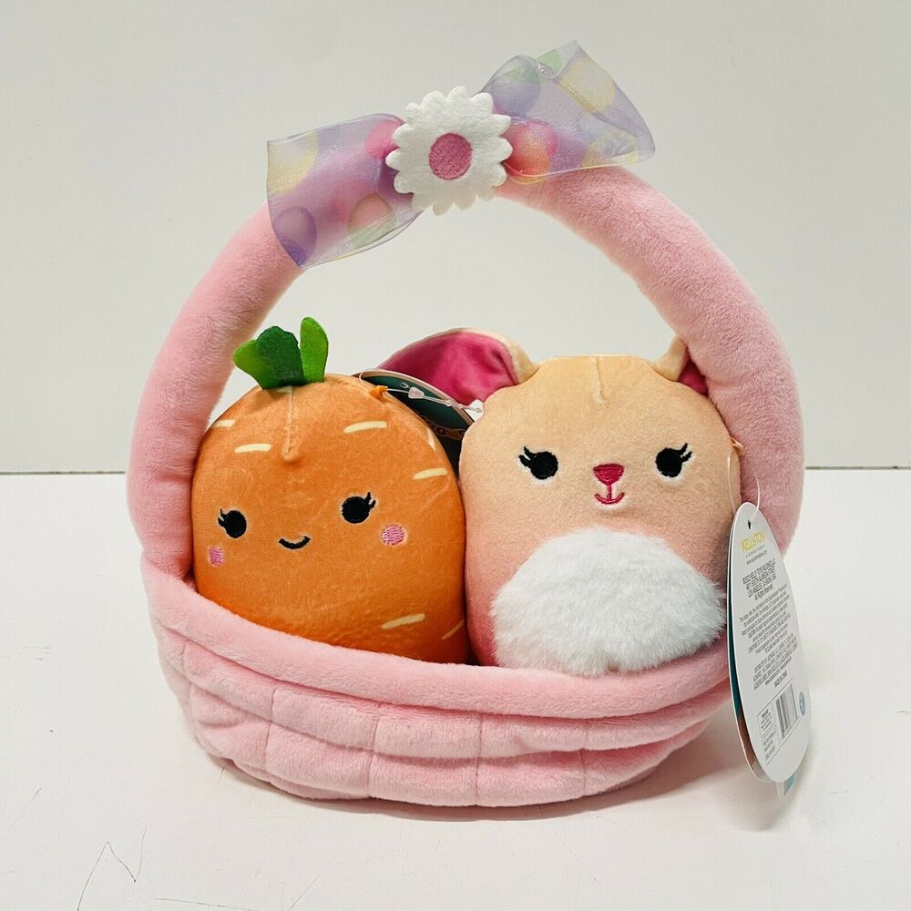 NEW Squishmallow Easter Basket Exclusive Pillow Plush Caroleena & Brinkley 5”